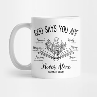 God says you are.. bible verse Mug